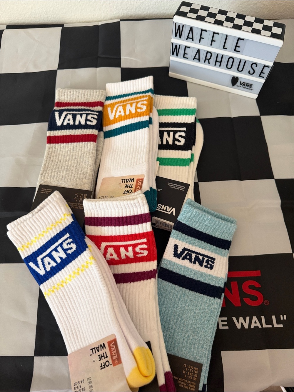 Vans Drop-V Crew Socks - 6-pk Assorted Colors